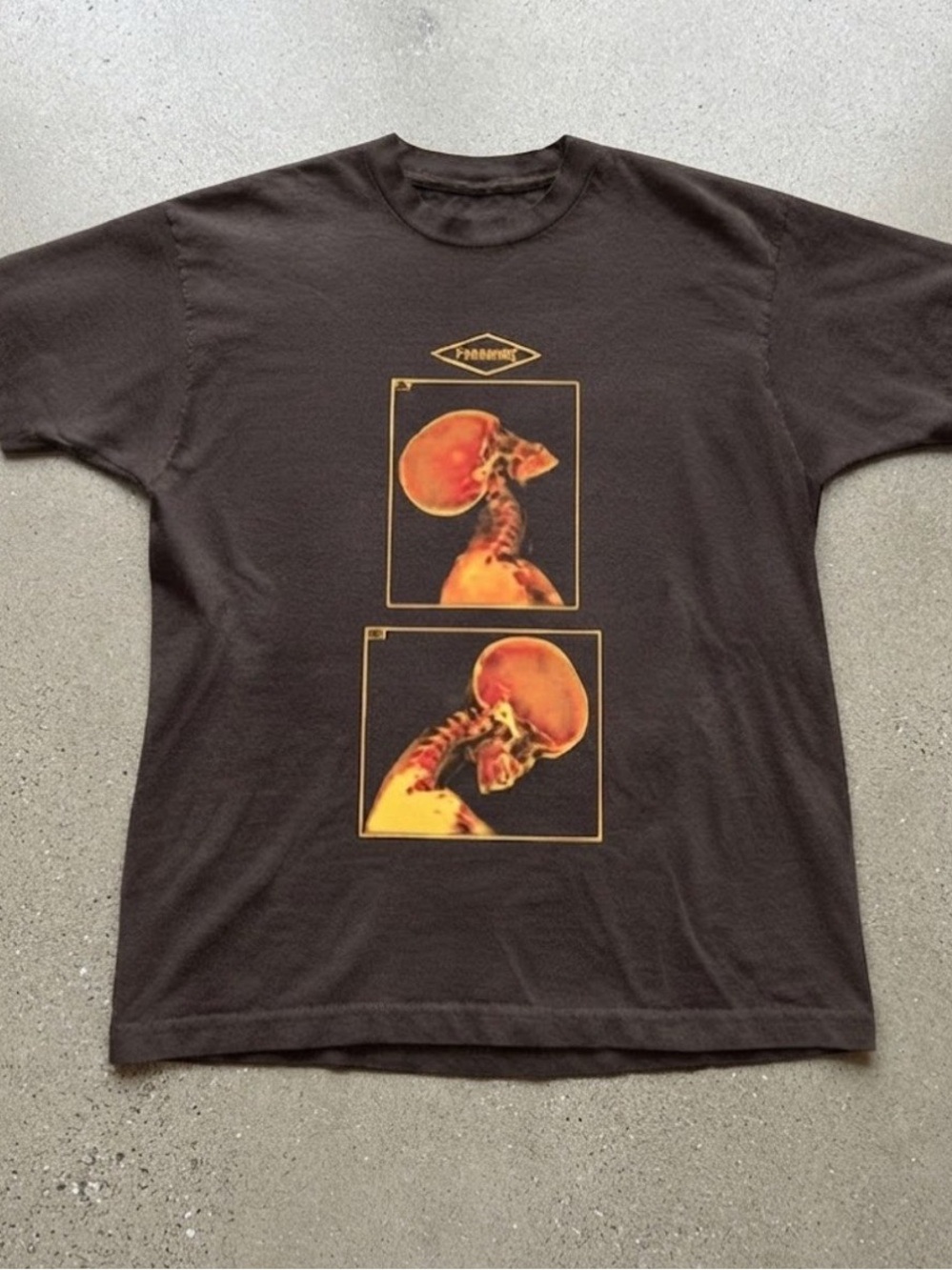 Skeleton Scan Graphic T-Shirt Brown Top Gildan T-Shirt